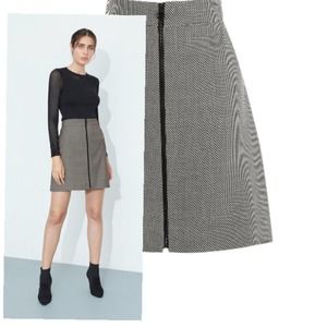 Karen Millen Black and Gray Mini Skirt